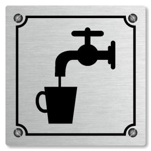 Pitná voda, 100x100mm, stříbrná, Kansas